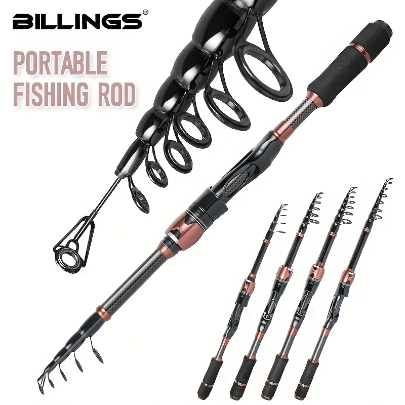 * Portable Telescopic Fishing Rod *-2.7M/6Ft-9Ft Spinning Carbon Fiber  Fishing Pole with EVA Handle, Medium Action, Medium Power, Ceramic Guide  Ring, Durable Fishing Tackle for Freshwater Saltwater, ...
