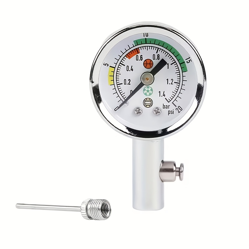 TEMU 1pc Portable Needle-type Air Pressure Gauge Suitable For Football, Basketball, Volleyball Pressure Tester With & Needle Gauge, Manual Handheld