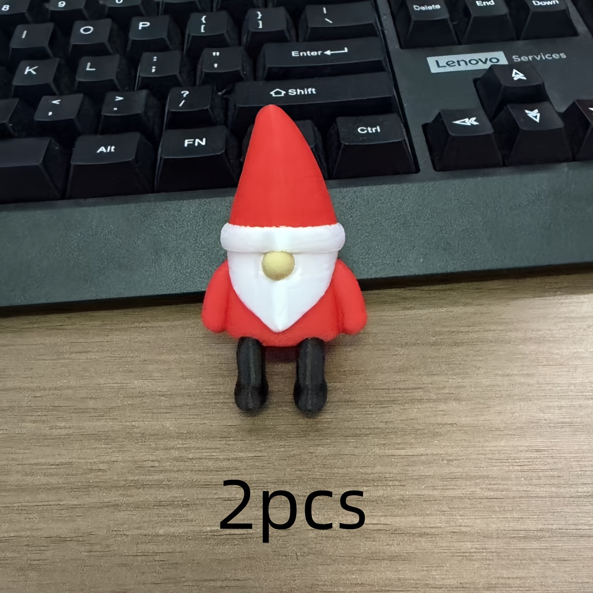Image of 2pcs Christmas Sitting Faceless Gnome Ornaments, Nordic Tabletop Decor, Cute With Dangling Legs For Desk, Window & Plant Pot, Winter Christmas Holiday Gifts