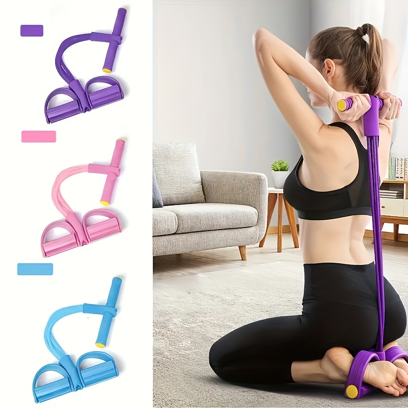 1pc 4-Tube Yoga Pedal Puller - Fitness Resistance Bands for Full Body  Workout, Abdomen, Waist, Arm, and Tummy Exercise Stretching Training
