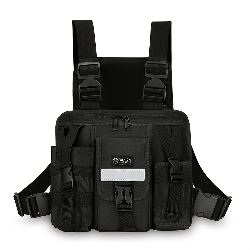 Temu – TEMU Tactical Multi-functional Vest Bag – Oxford Cloth Dual-shoulder Cycling & Outdoor Hydration Carrier Suitable For, Gym, Travel, Gear, Hand