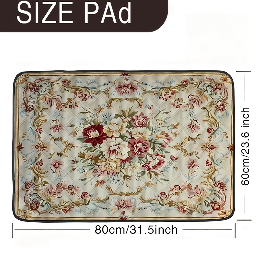 TEMU 1 stuk Vintage Elegante Rozen Bloemenpatroon Wasbare Herbruikbare Huisdierenmat, Huisdier Trainingsmat, Huishoudelijke Huisdierenmat, Geschikt