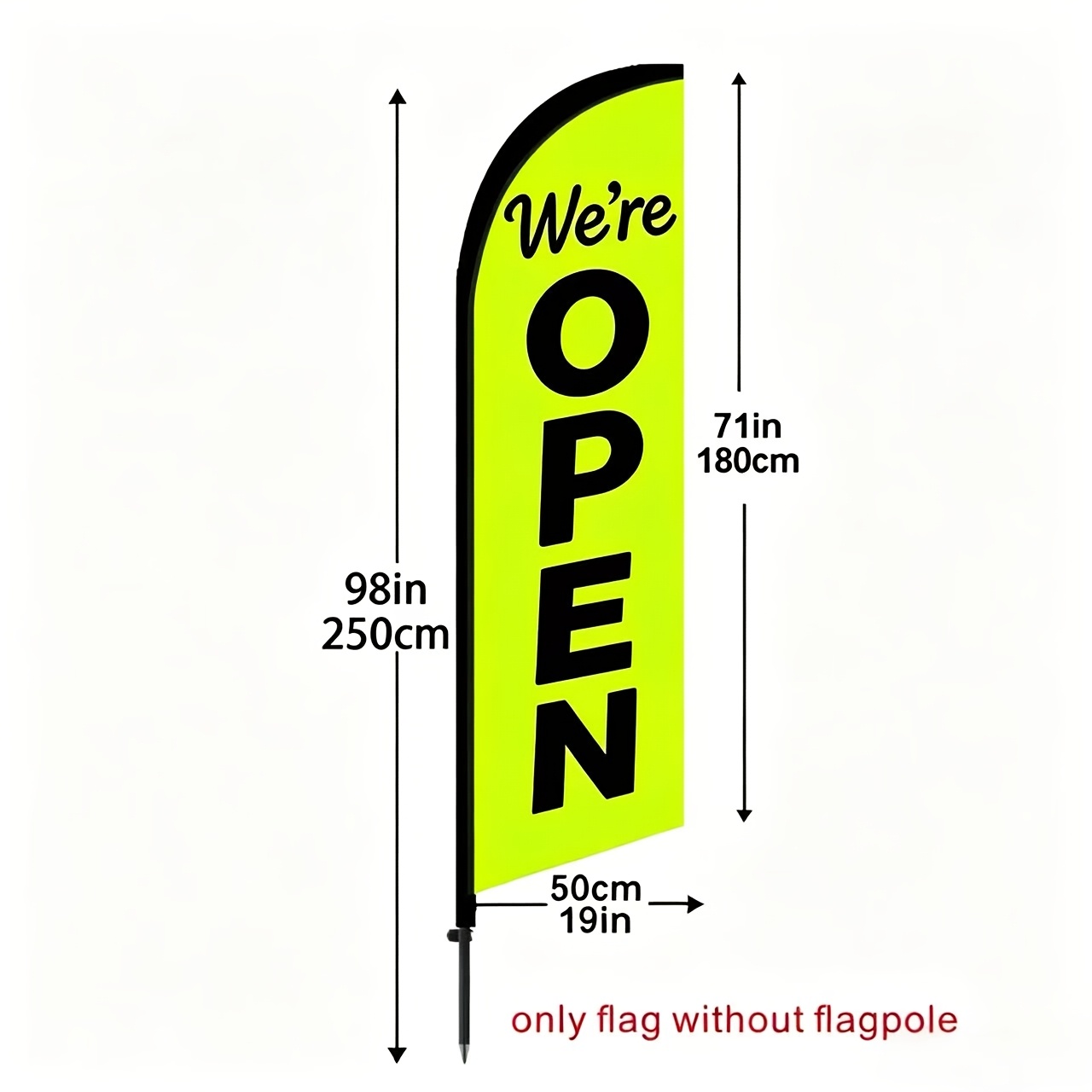 TEMU Universal Open Theme Feather Banner, Our Open Theme 6ft High Outdoor Advertising Pennant, , Polyester Material, Single-sided Printing Process,