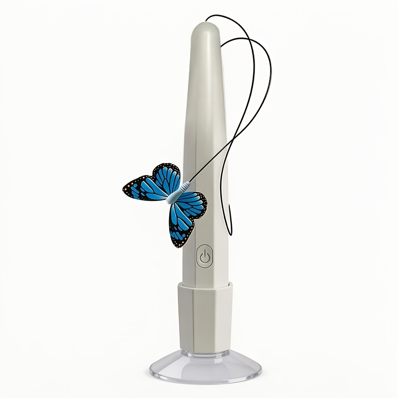 TEMU 1pc Electric High Aesthetic Blue Electric Cat Teaser Wand, Suction Cup Fixed, Hands, Cat Self-entertainment, Bite-resistant, Essential Toy For