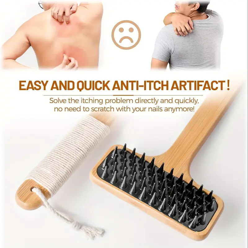 22 bamboo back scratcher with extra long handle 2 in 1 back massager and body scratcher gentle relief for adults women and elderly Product details 4