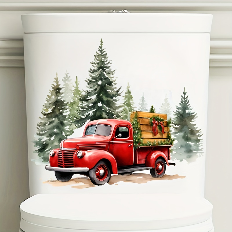 

Christmas & Lid Decal - -adhesive, Bathroom Decor For Tank And , , 1pc