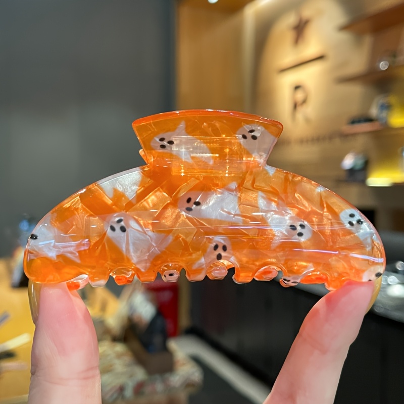 Image of Large Halloween Hair Clip For Women Featuring A Cute And Easy Cartoon Design, Appropriate 14 And Older, Sold As A Single Piece