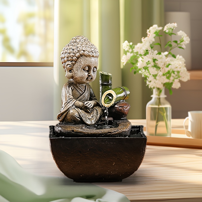 zen inspired resin meditation fountain usb powered home office decor relaxing waterfall design versatile indoor use Product details 2