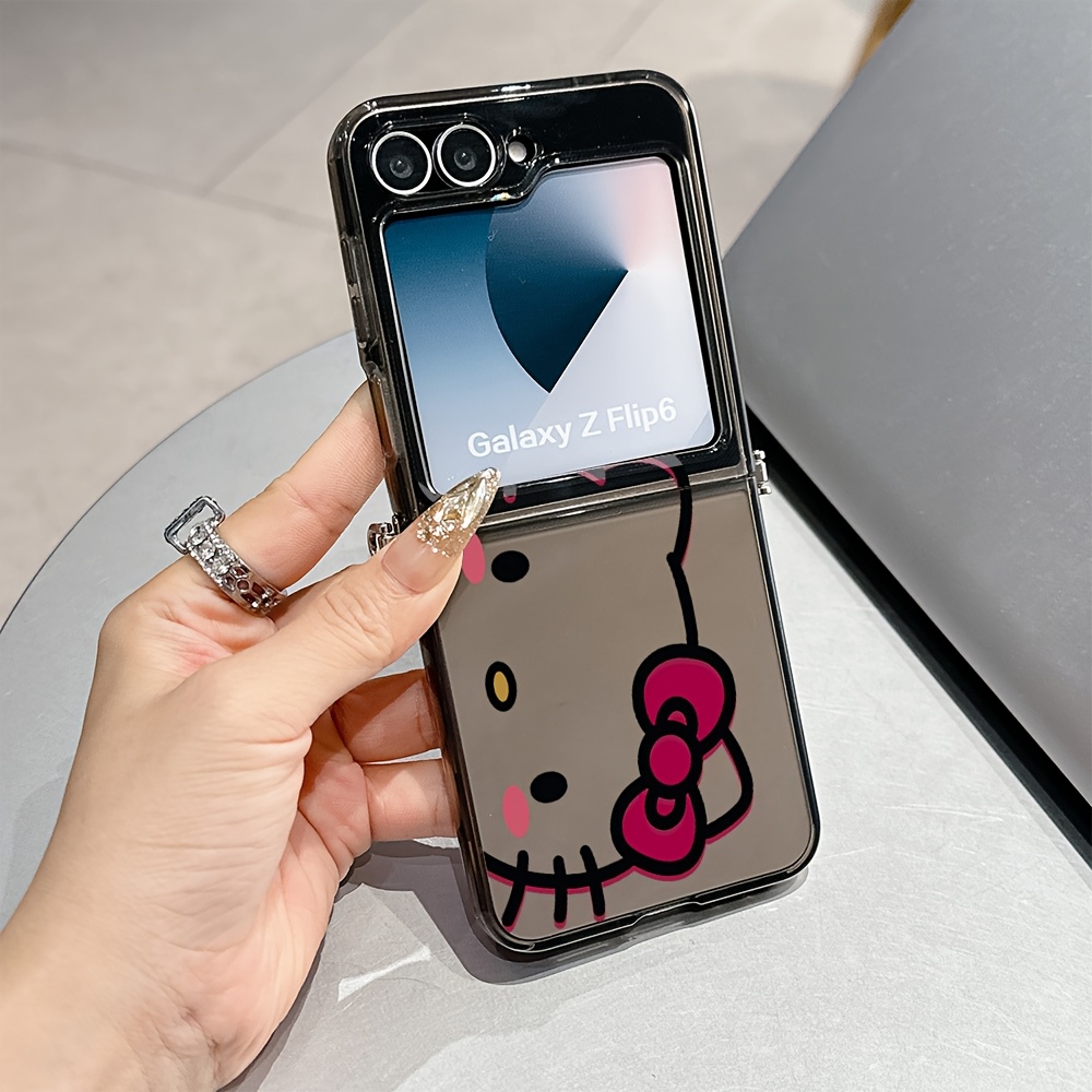 Sanrio za for hello kitty Kreativno srčkasto telefonsko omaračko v obliki risanke, združljivo z za for samsung for galaxy Z Flip 7, Z Flip 5,