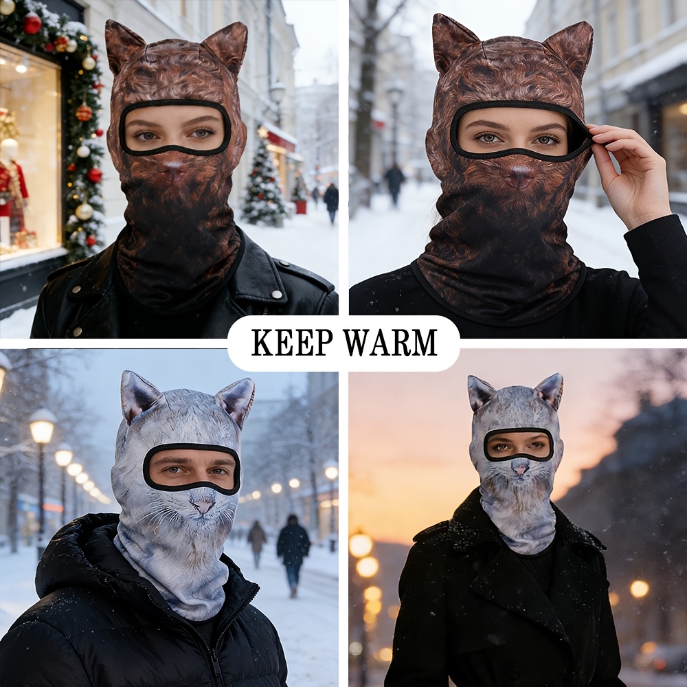 Winter Windproof Thermal Face Mask & Neck Warmer, Multi-Color