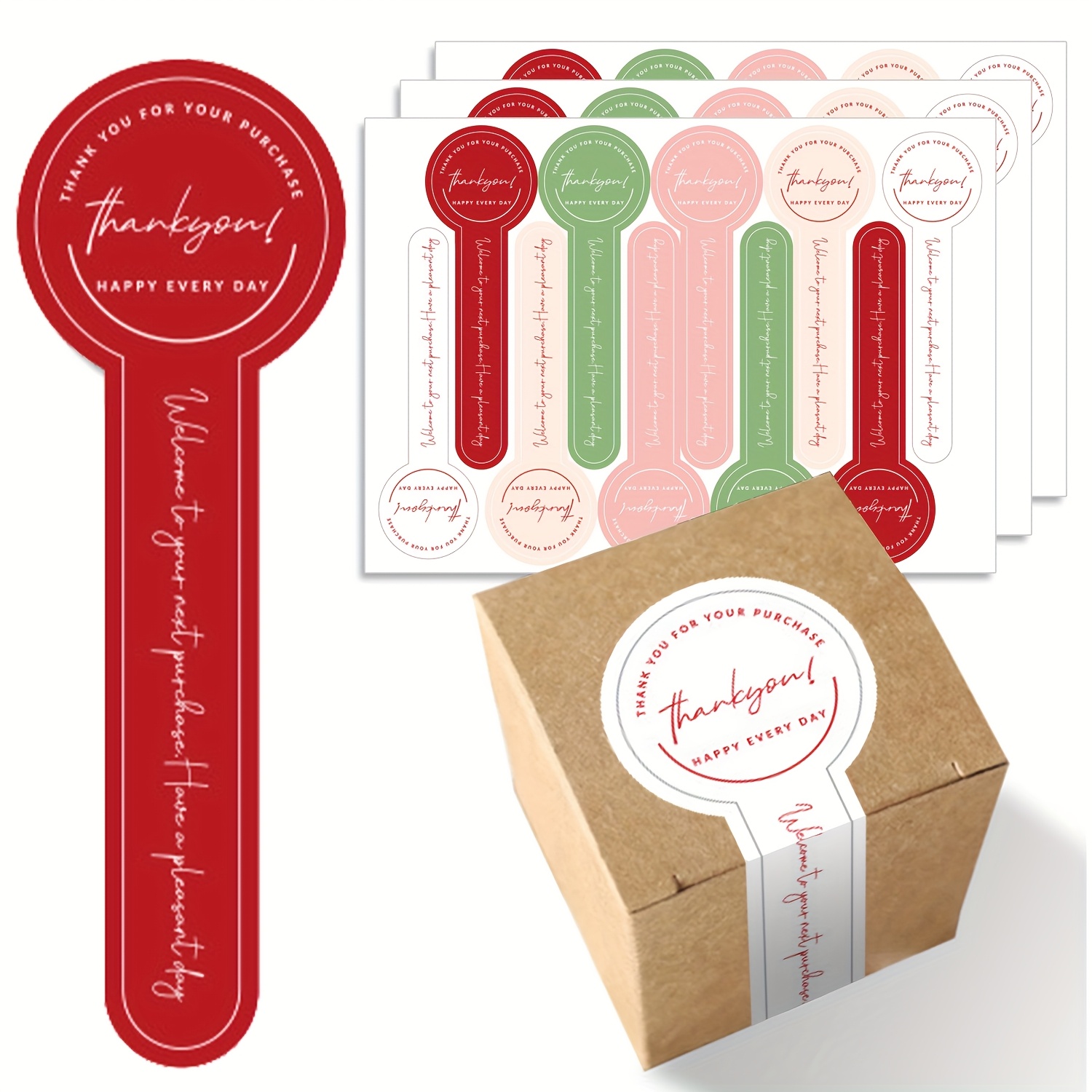 100pcs Thank You Long Seal Stickers, Pudding Bottle Stickers, Baking Box Label Stickers, Baking, Handicrafts - Suitable For Baking And Baking Enthusiasts!