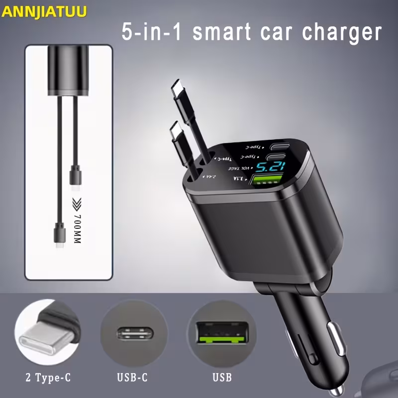 super rychlá nabíječka 5v1 s výsuvným , kompatibilní s notebooky, xiaomi, galaxy s23/22 a dalšími zařízeními Podrobnosti o produktu 0