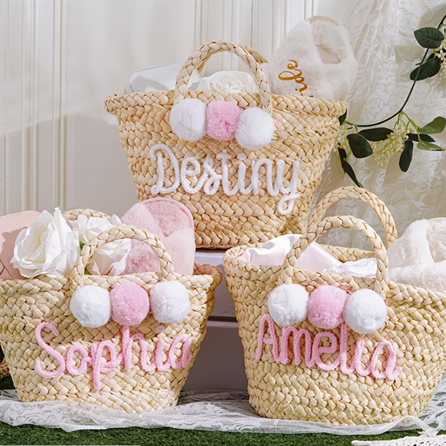 Personalizovaná Slamená Taška, Personalizovaná Plážová Taška, Prázdninová Taška, Elegantná Kabelka, Darčeky na Párty, Darčeky pre Svedkyne, Darčeky na Párty, Narodeninové Darčeky, Vianočné Darčeky