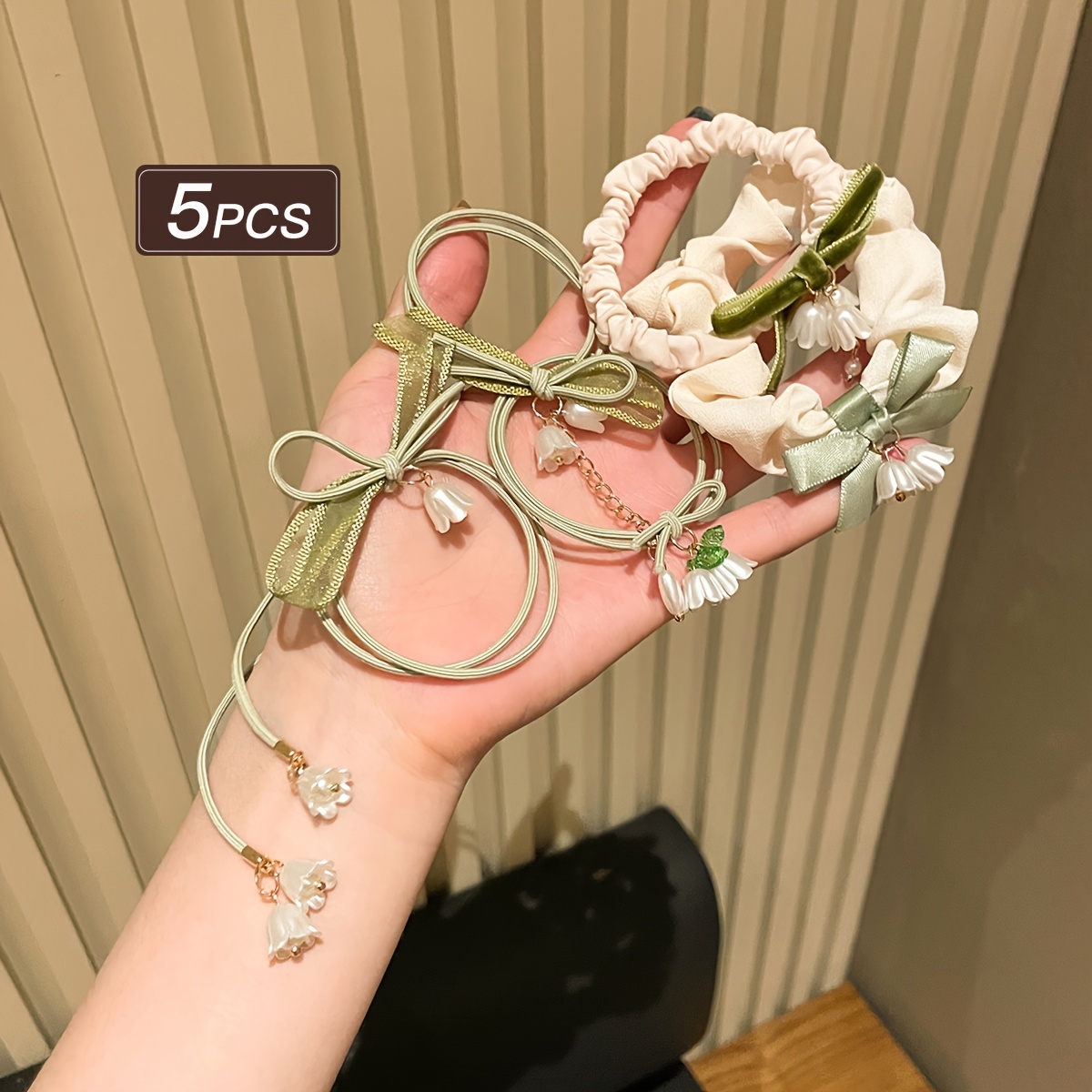 Image of 5pcs Ladies, Exquisite And Elegant, Decorated With Camellias And Bows, French Headband, Suitable Gift For Ladies