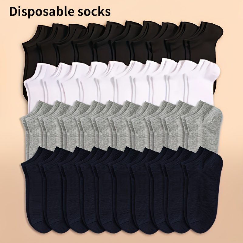 10/20/40 Pairs Women's Breathable Ankle Socks - Comfortable Polyester and Spandex Blend, Solid Color, Lightweight Knit, Machine Washable for Casual Attire, Everyday Socks | Minimalist Socks | Durable Fabric