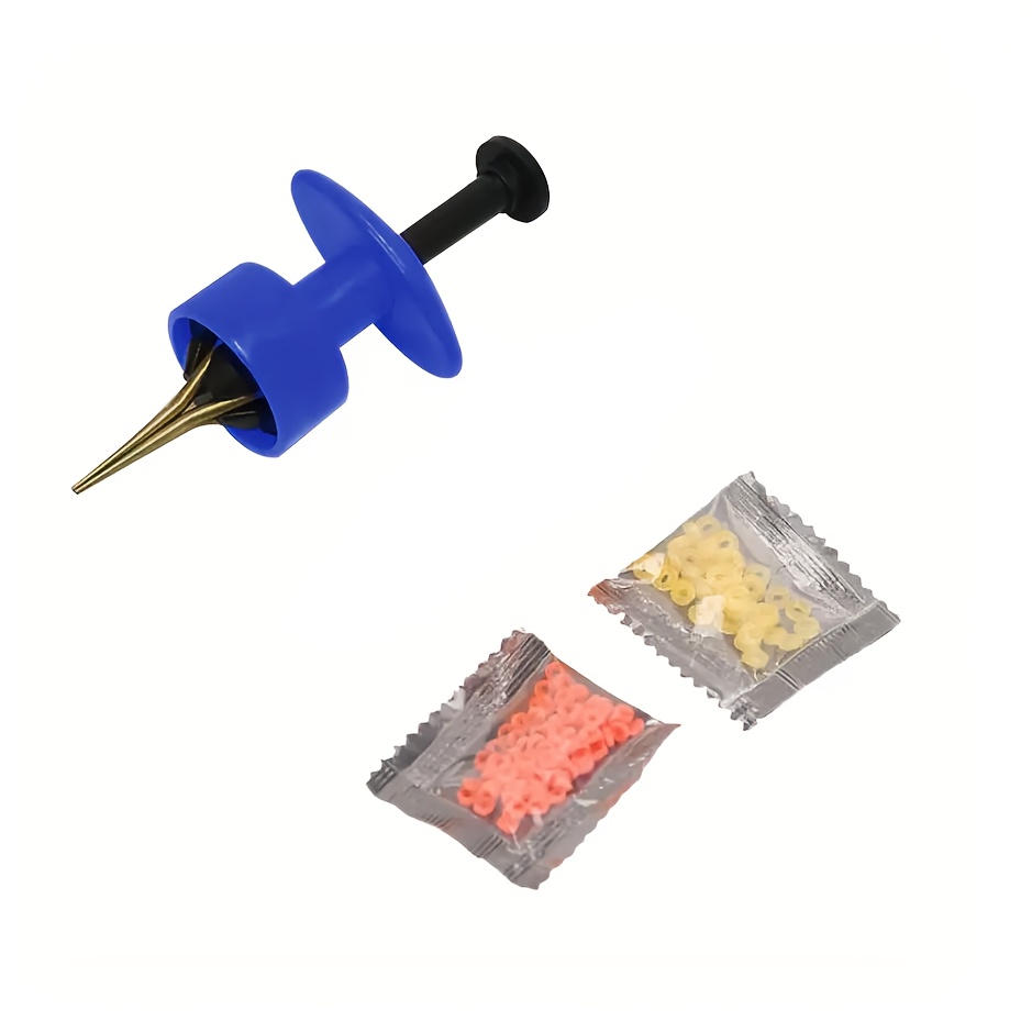 TEMU 1pc Portable Bait Clip + 95pcs Rubber Bands Set â Ideal For Easy Worm & Bait Handling, Convenient For Fishing, In Blue & Orange, Perfect For