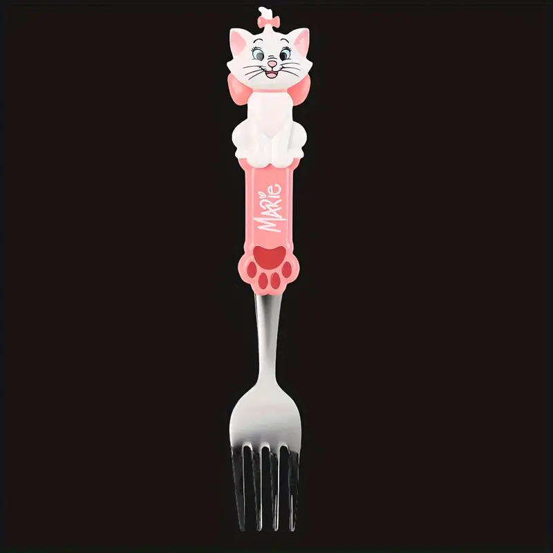 3pcs set of marie cutlery spoon fork boxe adorable stainless steel tableware portable reusable utensils western suitable for lunch camping workplace travel ideal gifts for Product details 5