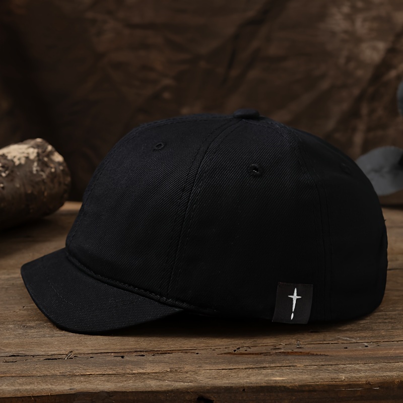 TEMU Casquette de baseball à bord court avec motif croix, parfaite pour les loisirs et en extérieur