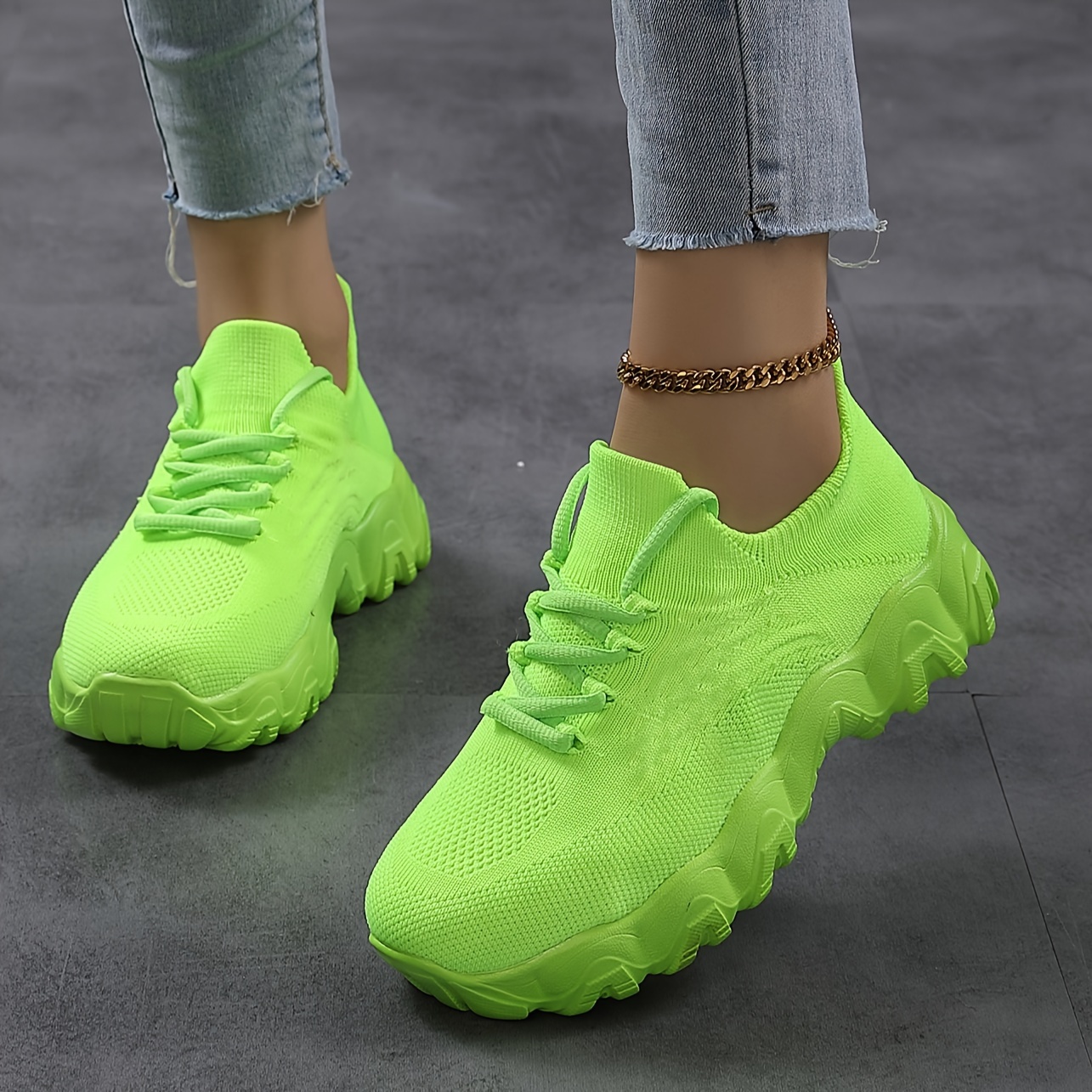 Green colour sports shoes on sale