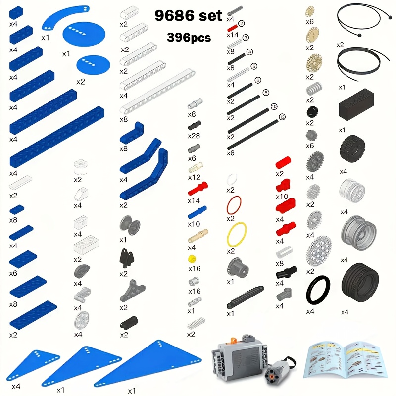 9686 educational building blocks set abs mechanical power - Temu