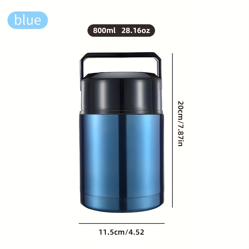 TEMU Recipiente térmico de acero inoxidable para comida, 35.2oz/28.16oz, ideal para sopa, , ensalada y más. para , , viajes y como accesorio de cocina.