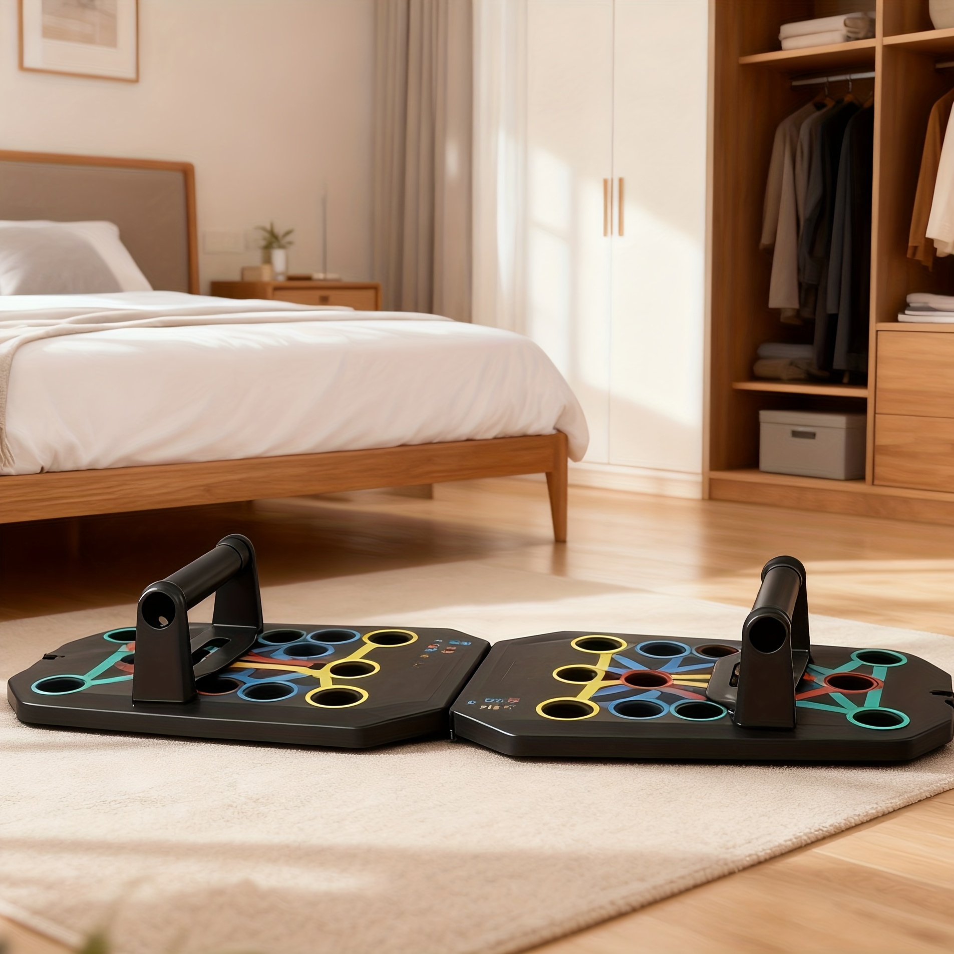 TEMU Multifunzionale per Push-Up - Attrezzo Portatile per Allenamento Casa & Palestra con Superficie Antiscivolo, di Resistenza Regolabile & Design
