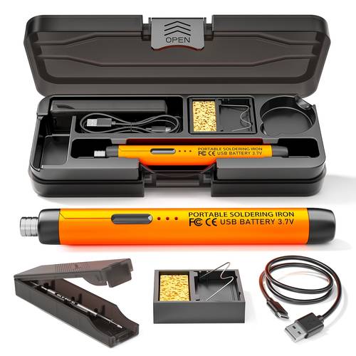 item picture portable usb soldering 3 level temperature adjustment storage box usb soldering kit cordless soldering kit tools lightweight and portable