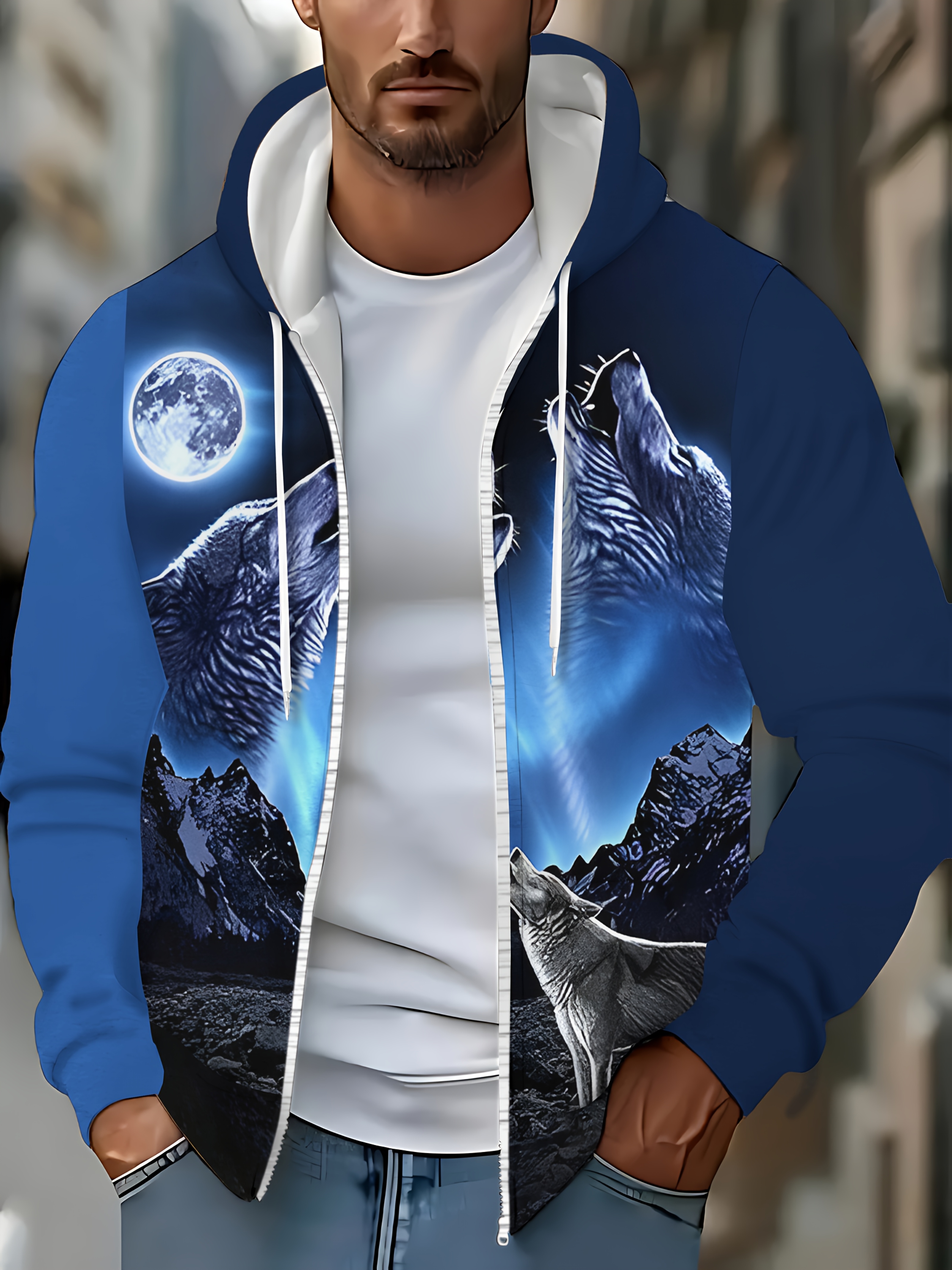 Herren Hoodie Mit Reißverschluss | Lockere Kapuzenjacke Für Herbst & Winter | Langarm Mit Tunnelzug