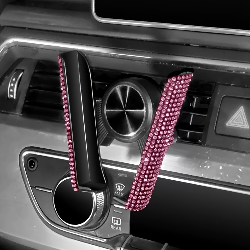 TEMU Upgraded Diamond-studded Car Phone Holder For Navigation, Cute Air Vent Clip-on Car Mount