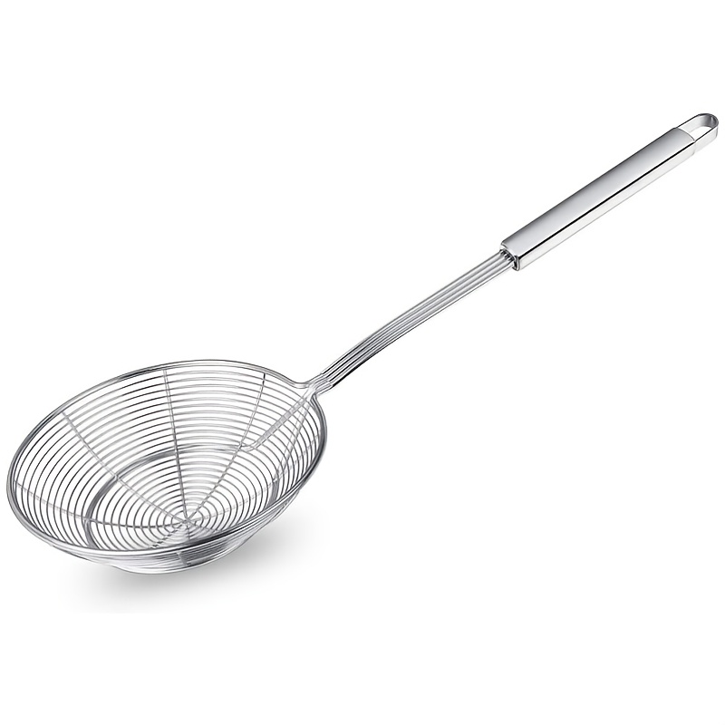 E-shop .5" Edelstahl-Spinnenabzieher - Hitzebeständig & Langlebig, Schöpfkelle zum Kochen und , Ideal für Pasta, Spaghetti, Nudeln - Langer Griff für