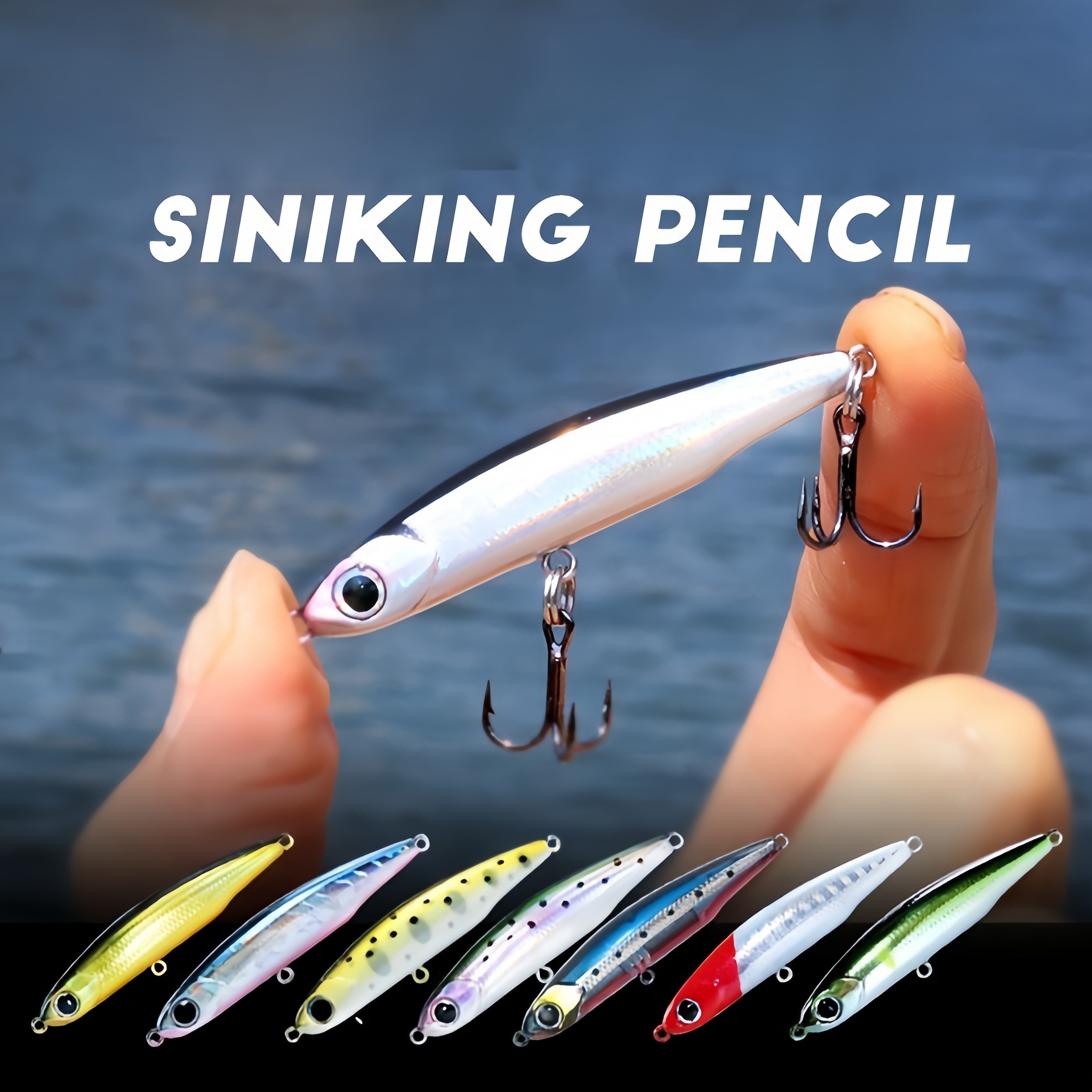 Sinking Pencil Lure Bionic Hard Bait Treble Hook Fishing - Temu