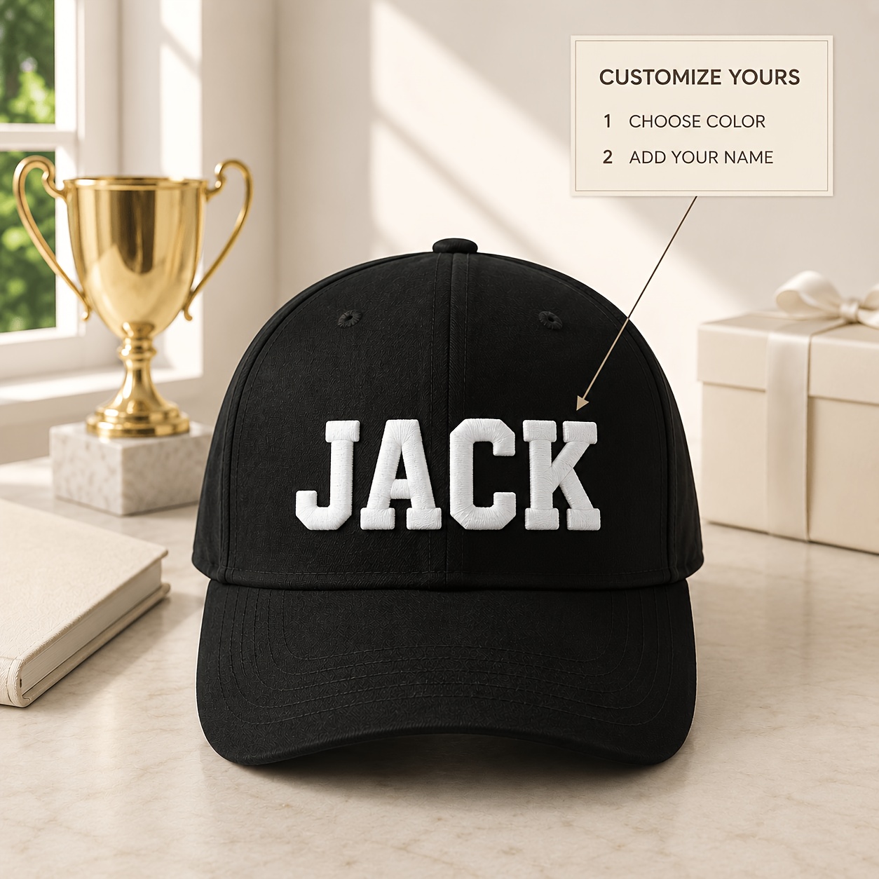 TEMU 1pc Custom Name Embroidered Baseball Cap, Personalized Name Dad Hat, , Curved Brim Sunshade, Unisex, Ideal For Birthdays, Parties, And Holidays