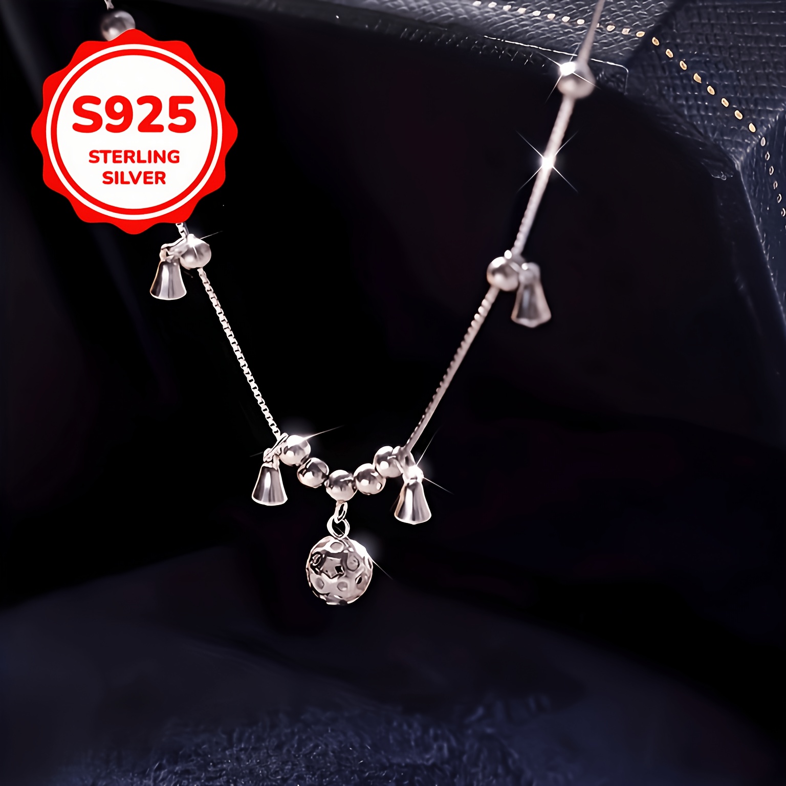 925 Sterling Silver Hollow-Out Wind Chime Bracelet, Elegant Gift