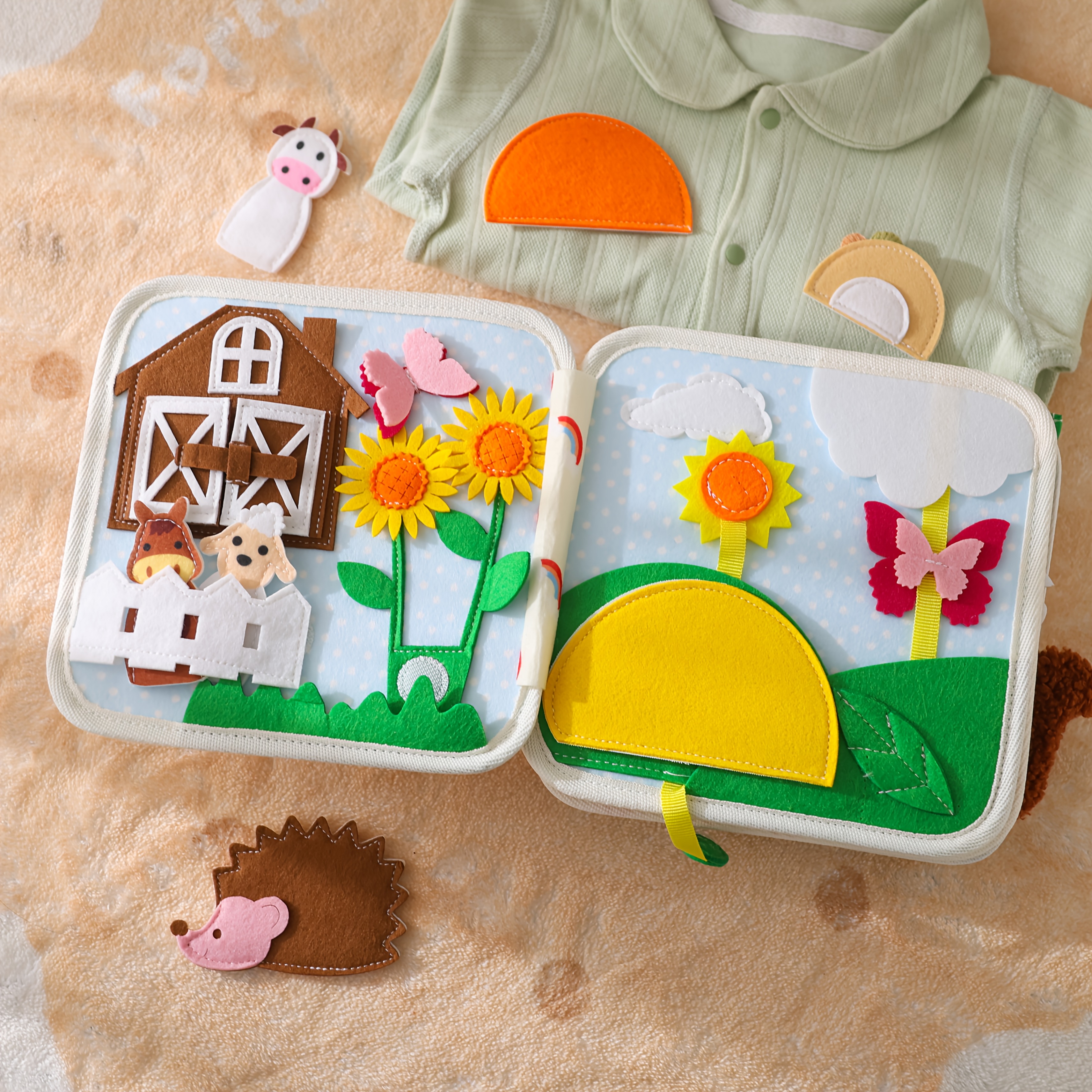 Durable Felt Quiet Book for Toddlers with Animal Patterns