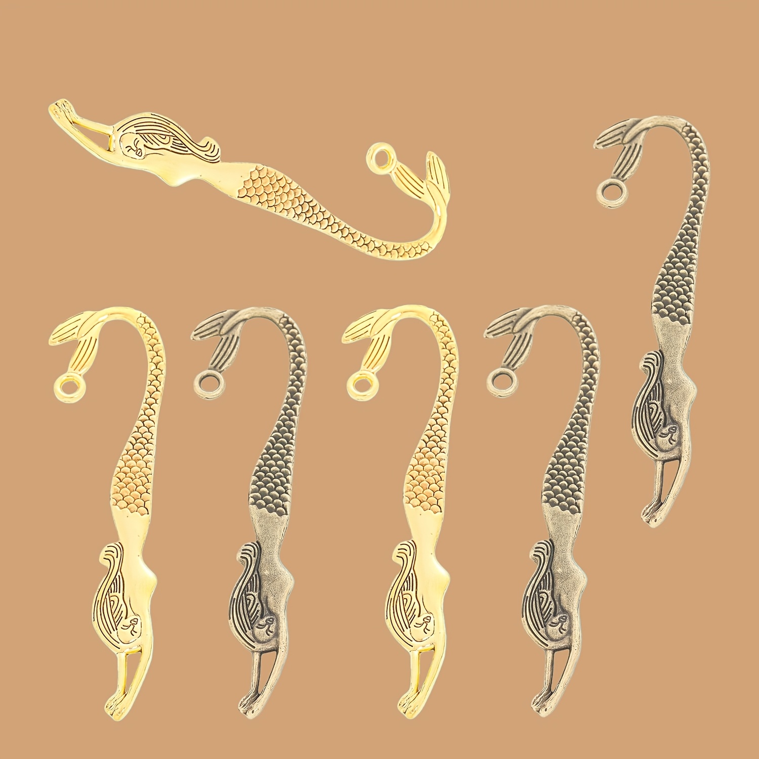 6pcs Mermaid Metal Bookmarks, Elegant Other Metal Materials, For Book Lovers