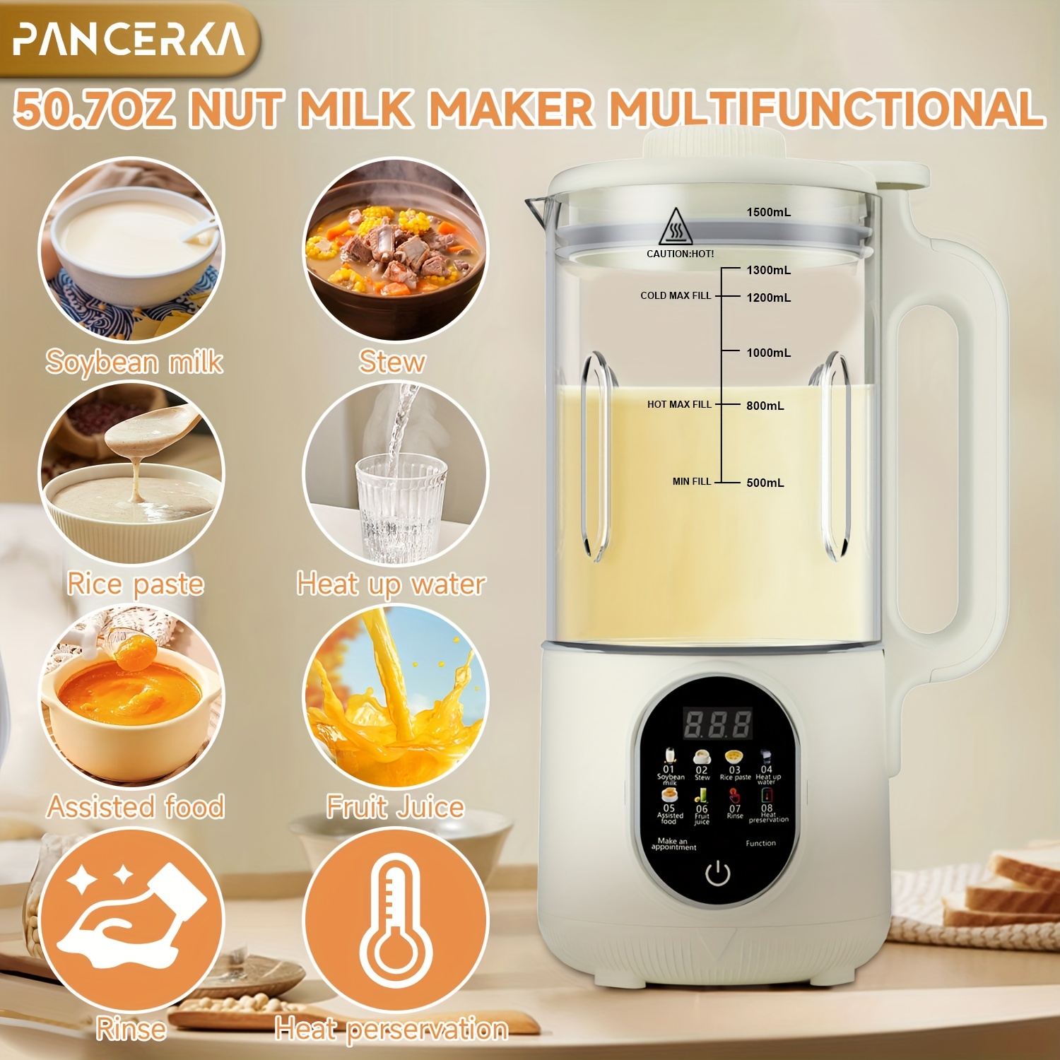   1500ml   800w high speed blender with multi function   operation suitable for almond soy   220 240v european standard plug easy   without battery   rpm motor