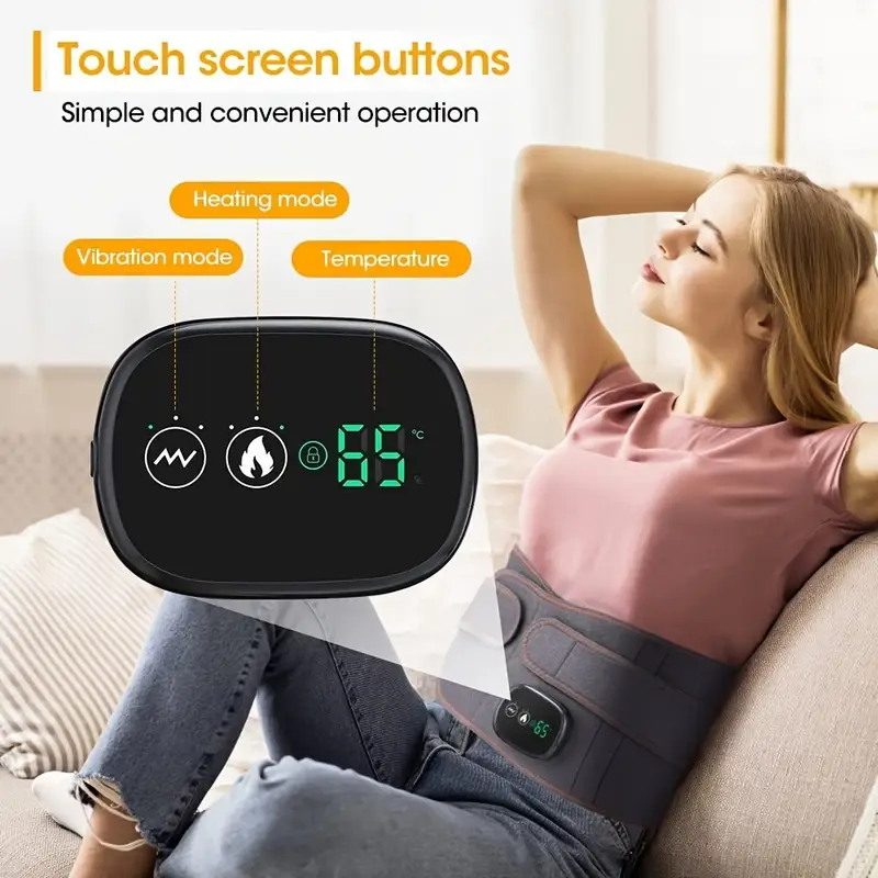 3-temperature heating pad with vibration massage - rechargeable for lower back, portable for Product details 1