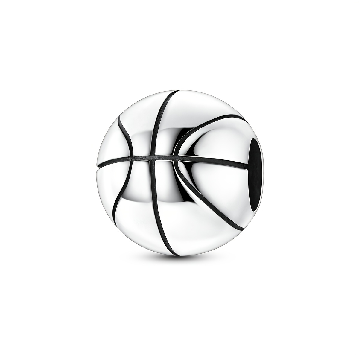 TEMU Ciondoli Argentati per Donna, 1 pz, Design Originale, Ciondoli Realistici a Tema Basket, per Creare Braccialetti e Collane Originali
