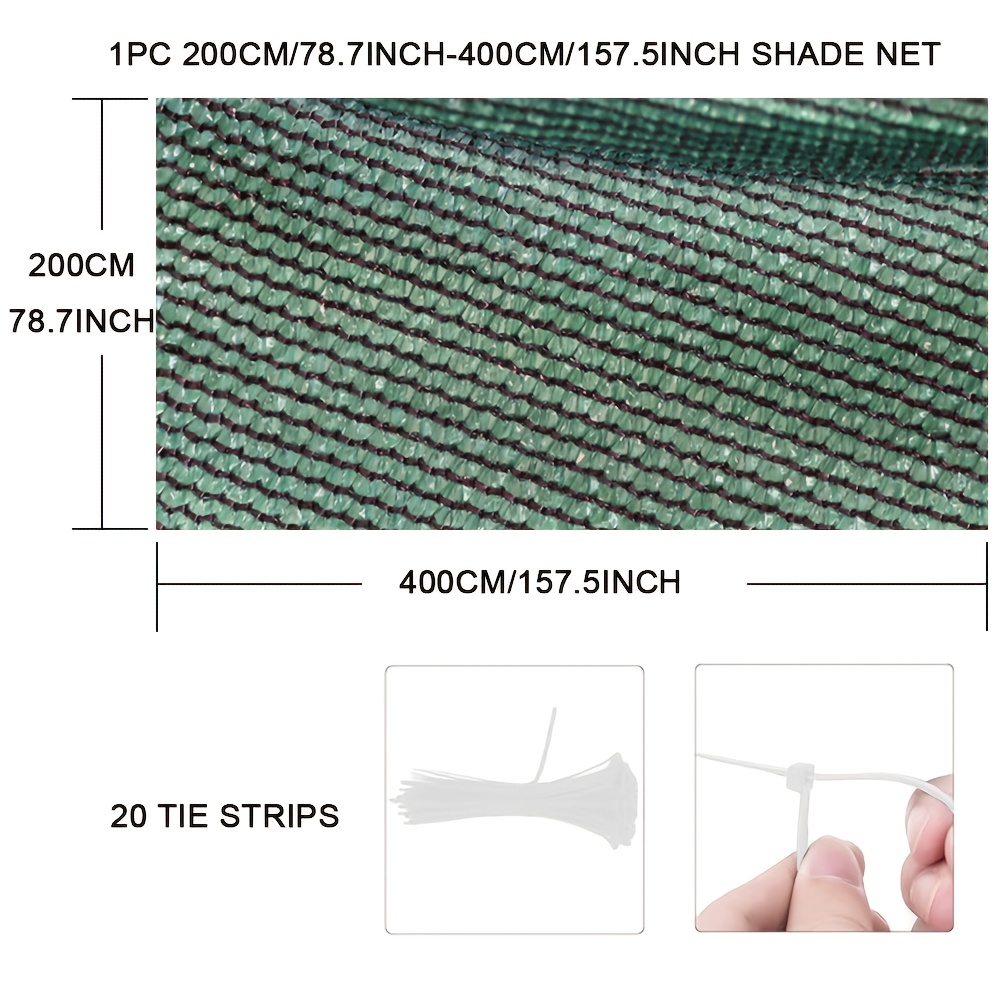Image of Durable Shade Net For Garden Plants, Greenhouse - Dark Green Garden Sunscreen, Heat Reduction Mesh For Plant Protection, Greenhouse Cover, Sunblock Shade Cloth - 1pc