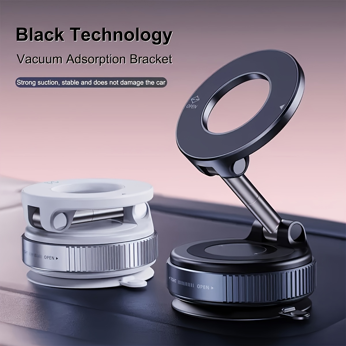 Ultra strong magnetic phone holder with aluminum alloy and suction cup