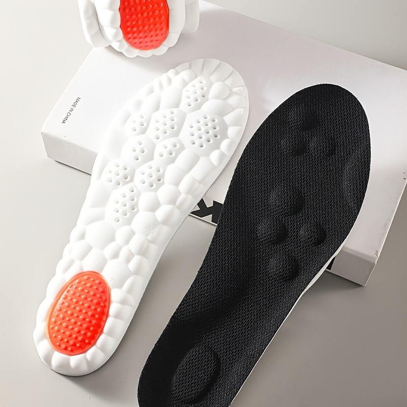 Image of 4d High-elastic Pu Sneaker Insoles With Shock Absorption, Soft And Breathable, Suitable For Sports And Daily Use. A Pair Of Running Shoe Insoles For Men And Women