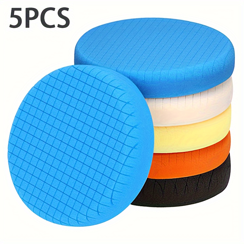 

5pcs Universal Sponge Rubber Polishing Pads, 6-inch Square Buffing Sponge Set For Car Detailing And Waxing