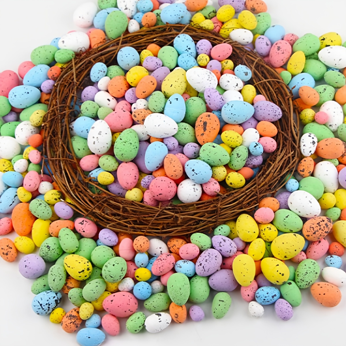 

42pcs Easter Foam Egg Set - Diy Craft & Decor Accessories For Photography, , Events & Garden Bird Nest Bowls - Assorted Colors, 3 Sizes (1.96*1.18", 1.18*0.78", 0.71*0.59in)