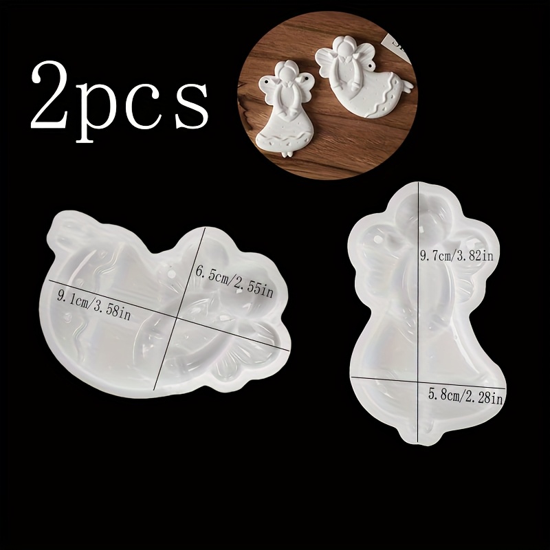 Image of 2pcs - Pendant Mold Resin Silicone Mold Figurine Silicone Mold Jewelry Casting Mold Garden Decor Figurine Silicone Mold Suitable For Resin Diy Handicrafts Home Decor Items