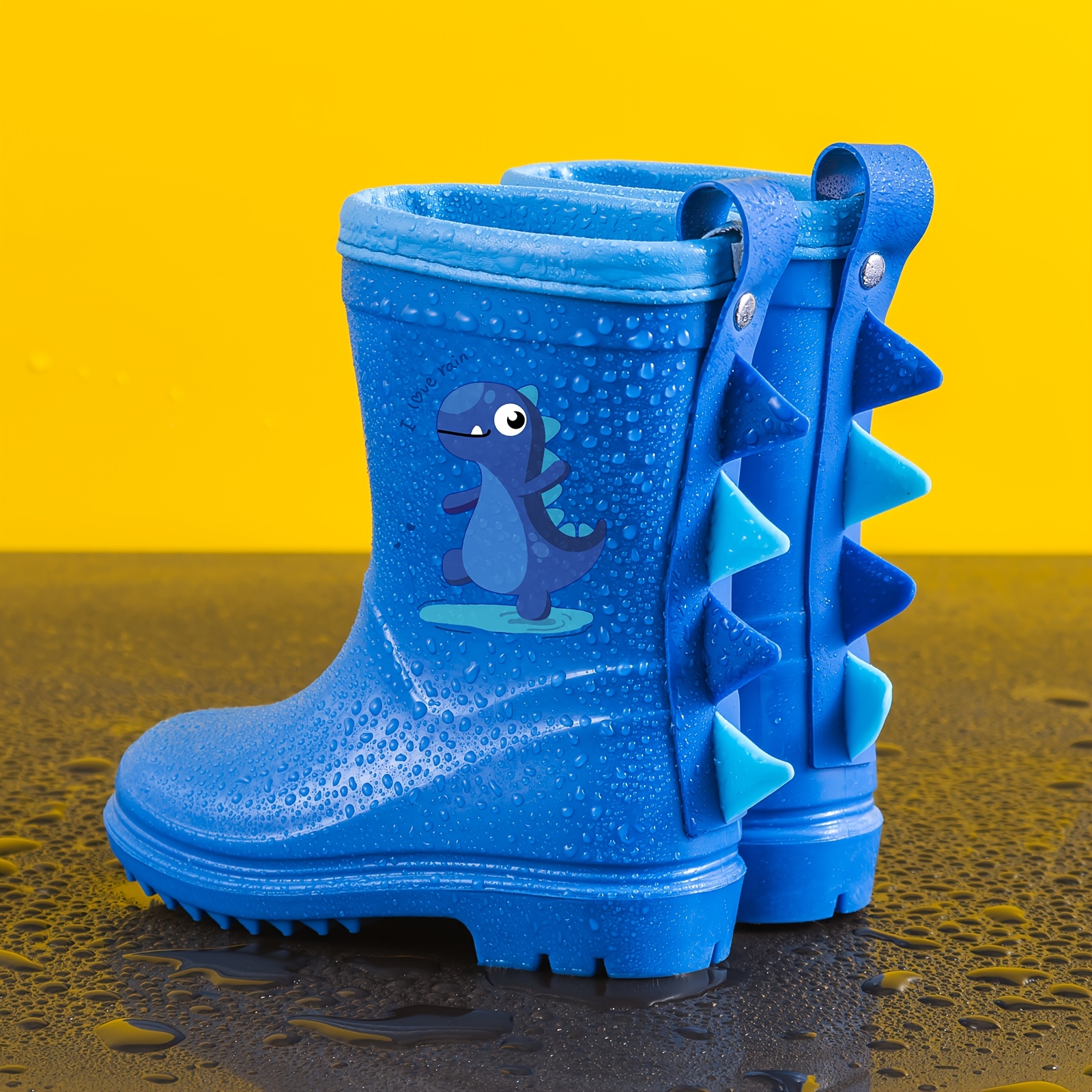 Image of Children's Rain Boots For Boys And Girls, Mid-calf Dinosaur Rain Boots For Toddlers And Infants, Non-slip Rain Boots 1, 2, 3, 4, 5, 6, 7, 8