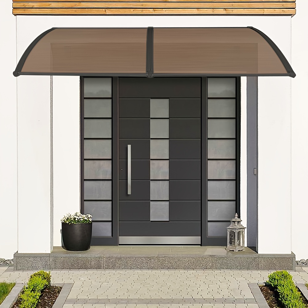 Awning Home Outdoor Sun Protection 100x200cm Aluminum Profile Bracket Polycarbonate Hollow Pc Board Protective Cover For Window Balcony Courtyard Terrace Door Head