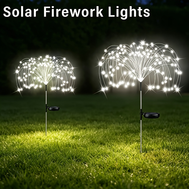 solar outdoor firework lights diy landscape decorative lighting with 8 adjustable flashing   suitable for lawns gardens   halloween christmas and   festive celebrations