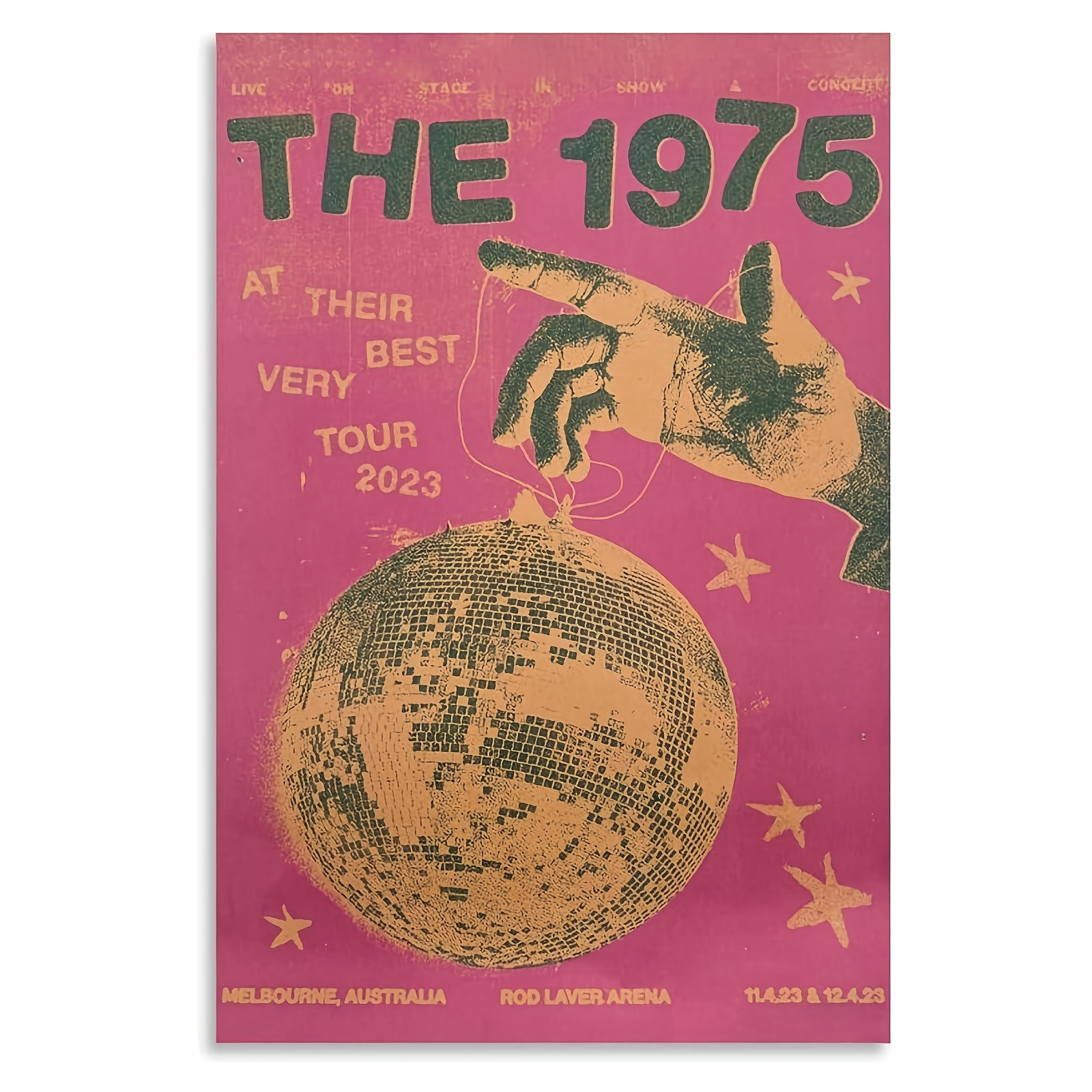 방 장식 1pc 레트로 록 밴드 음악 커버 아트 포스터, 빈티지 1975 투어 캔버스 벽 장식, 12x18 인치, 프레임 없음, 내구성, bedroom 및 living room용으로 내색되지 않음