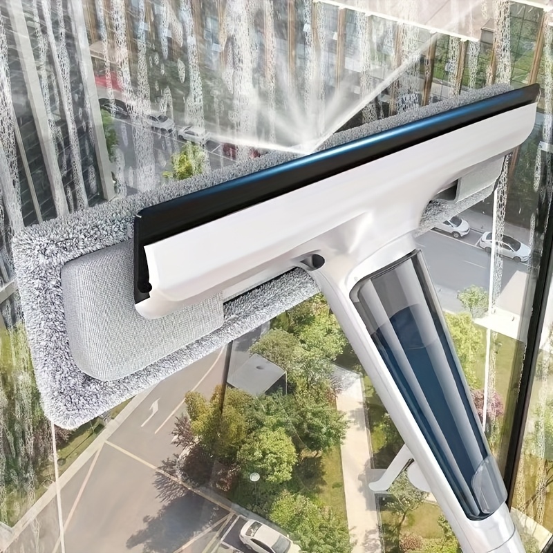 3 in 1 glass cleaning kit durable metal pole with scraper suitable for high windows shower doors and car windshields essential household cleaning tool high pressure spray wand   handle window cleaning essentials ergonomi Product details 0