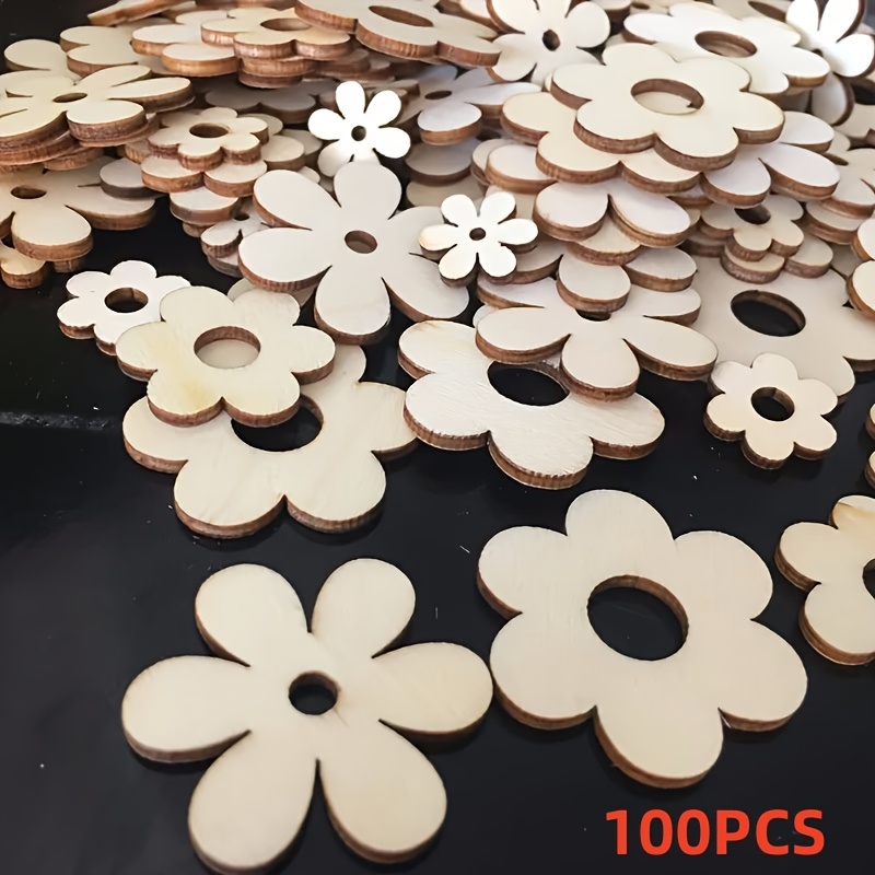 100 Wooden Plum Craft Pieces, Crafts - Perfect For Wedding, Birthday, And Holiday Decorations